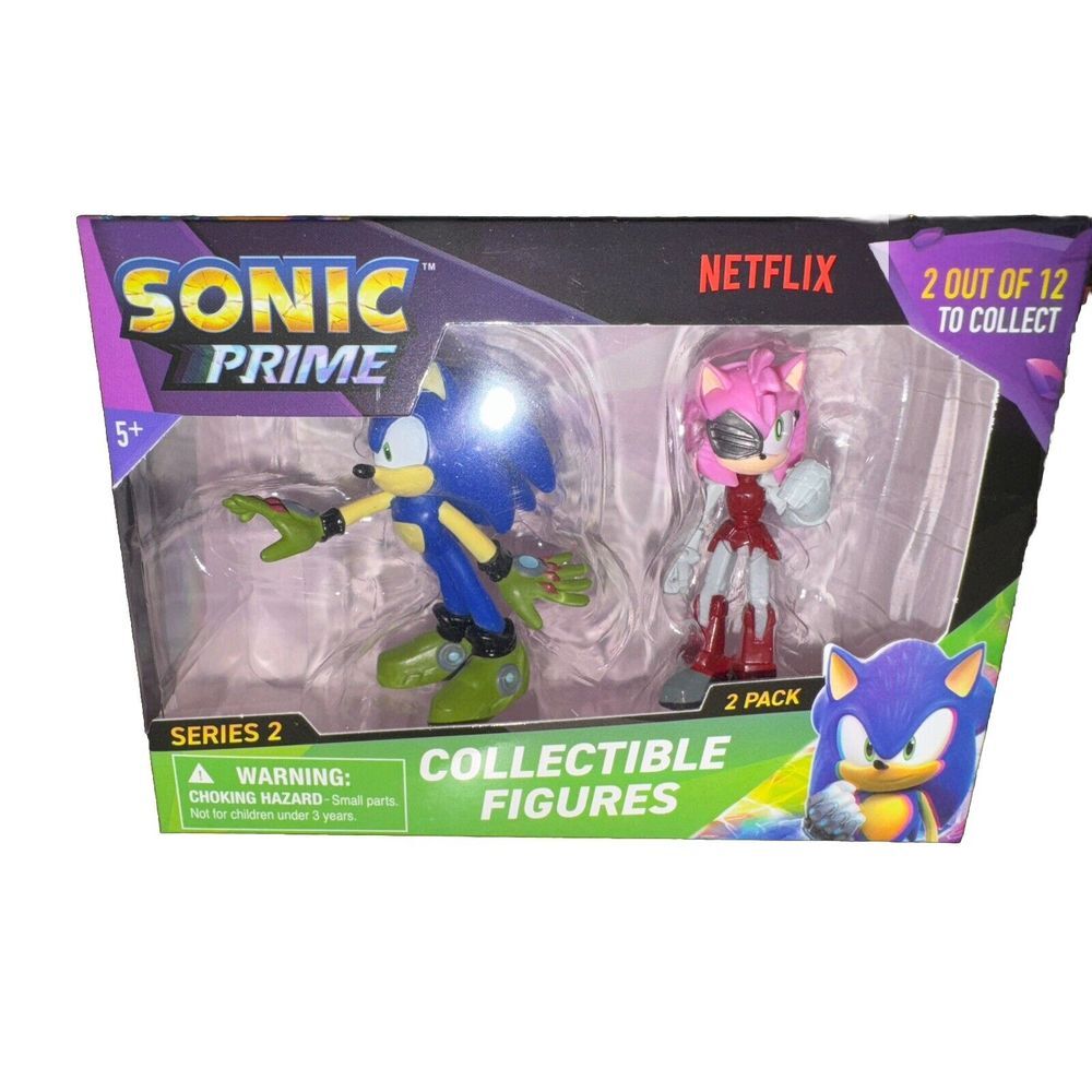 Sonic Prime Series 2 Collectible Figures 2 Pack Sonic and Rusty Rose Netflix